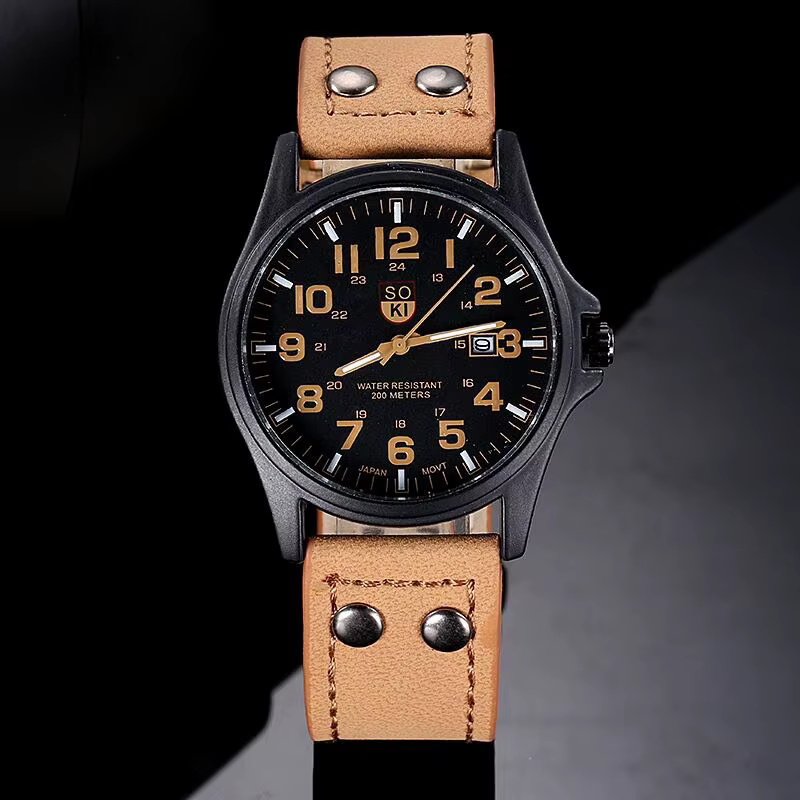 Hommes montres Masculino Relogio armée militaire mâle montre à Quartz bracelet en cuir décontracté Cool