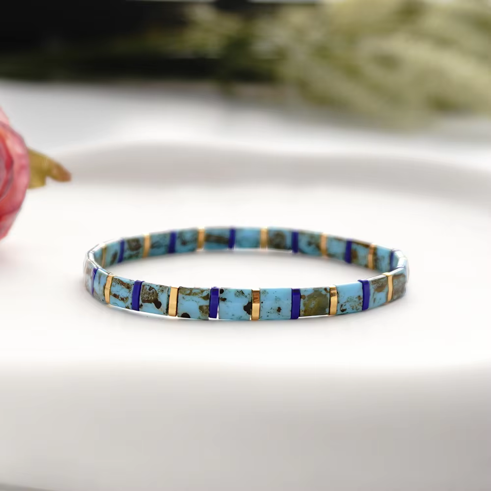 Nouveau produit : Bracelet Tila rétro ethnique de style européen et américain, importé du Japon, multicouche et empilable, pour hommes et femmes