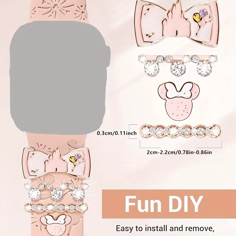 Adorables breloques de bracelet de montre sur le thème de la dessin animé et boucles décoratives pour une mise à niveau élégante de vêtements de poignet