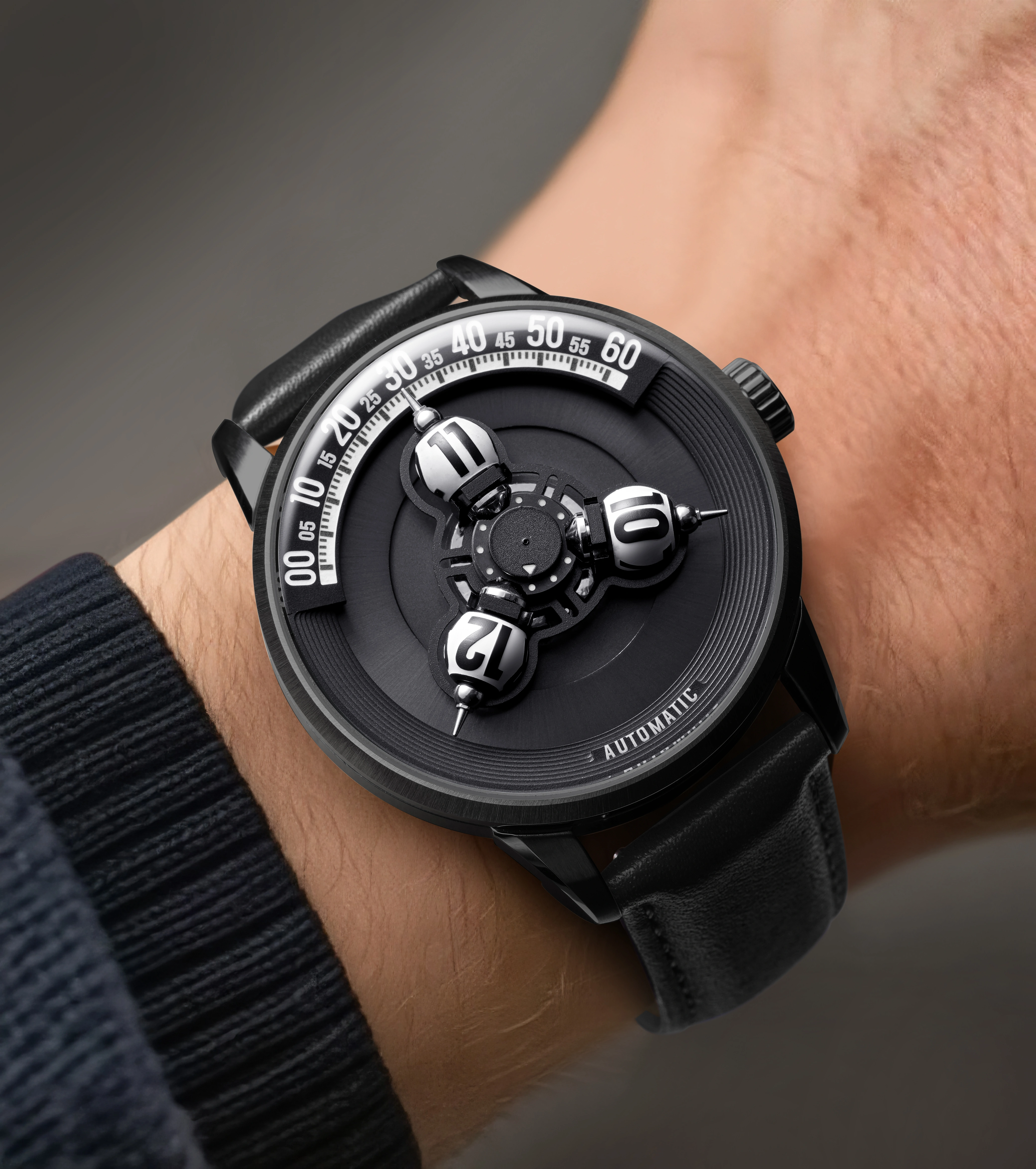 Montre mécanique de luxe pour homme Vortichron 41 mm, mouvement Miyota 8215, cadran sphérique à motif étoilé, saphir luminescent, étanche 50 m