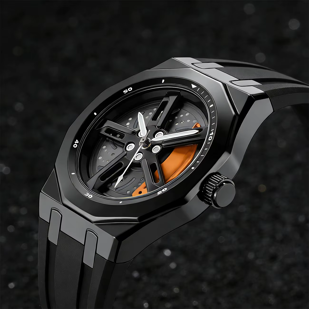 Nouvelle montre pour homme de haute qualité avec un design à roues rotatives