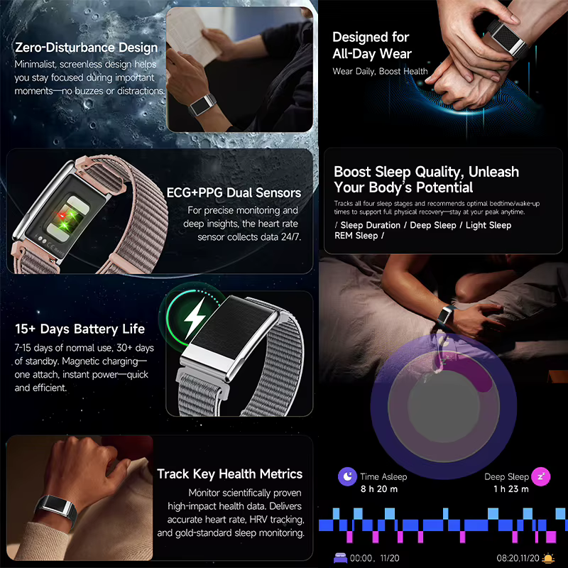 Bracelet Connecté Santé Femme 2026 Sans Écran