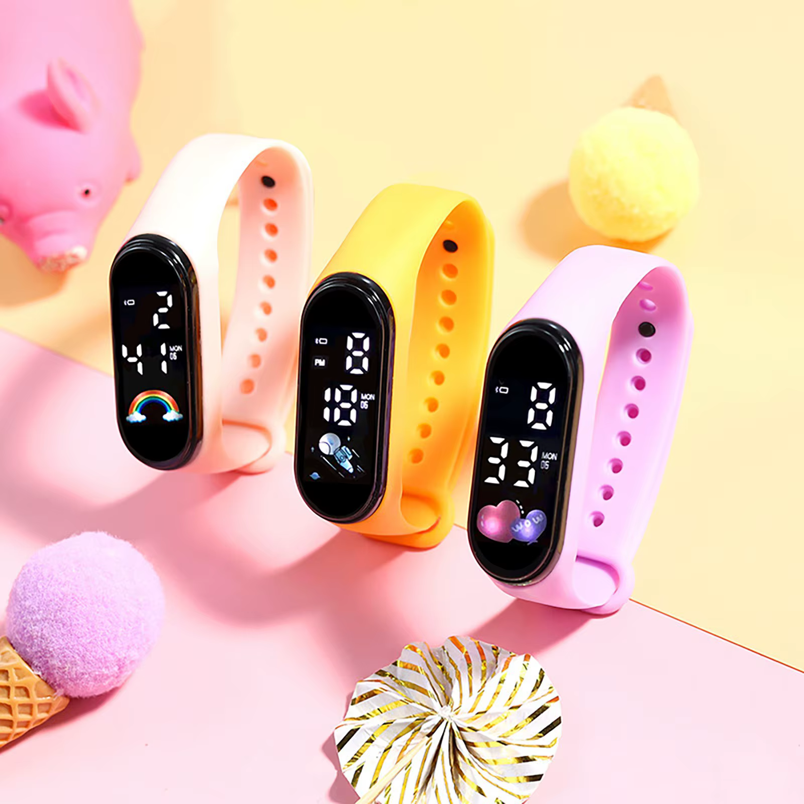 Montre intelligente étanche en silicone pour enfants