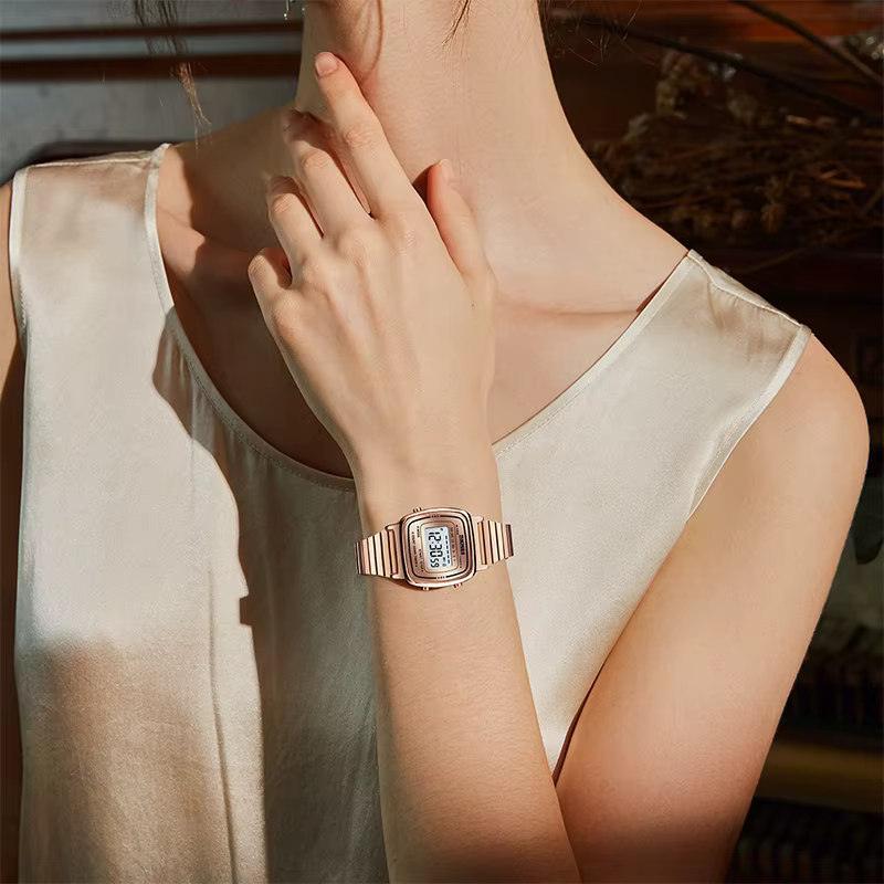 SKMEI – montre numérique dorée pour hommes et femmes