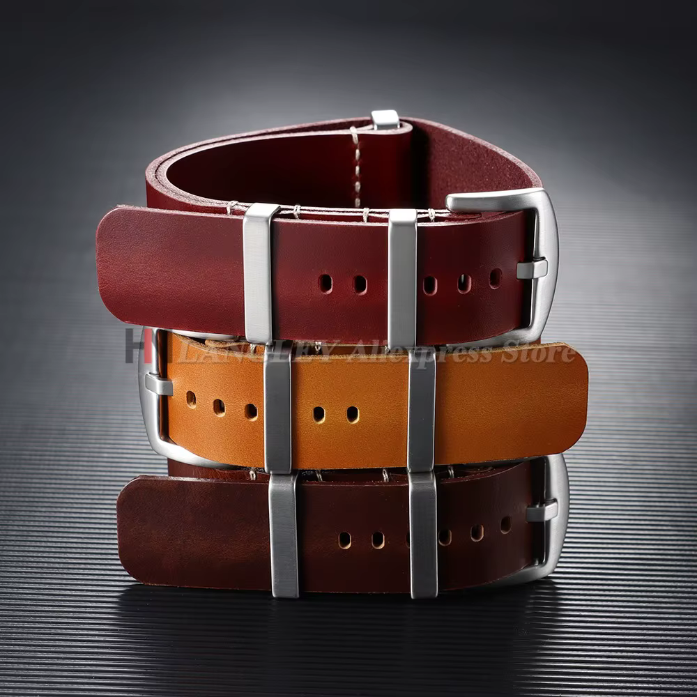 Bracelet de montre en cuir véritable 18mm 20mm 22mm 24mm pour Smartwatch