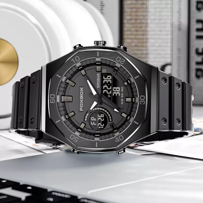 Montre-bracelet à quartz chronographe étanche pour homme