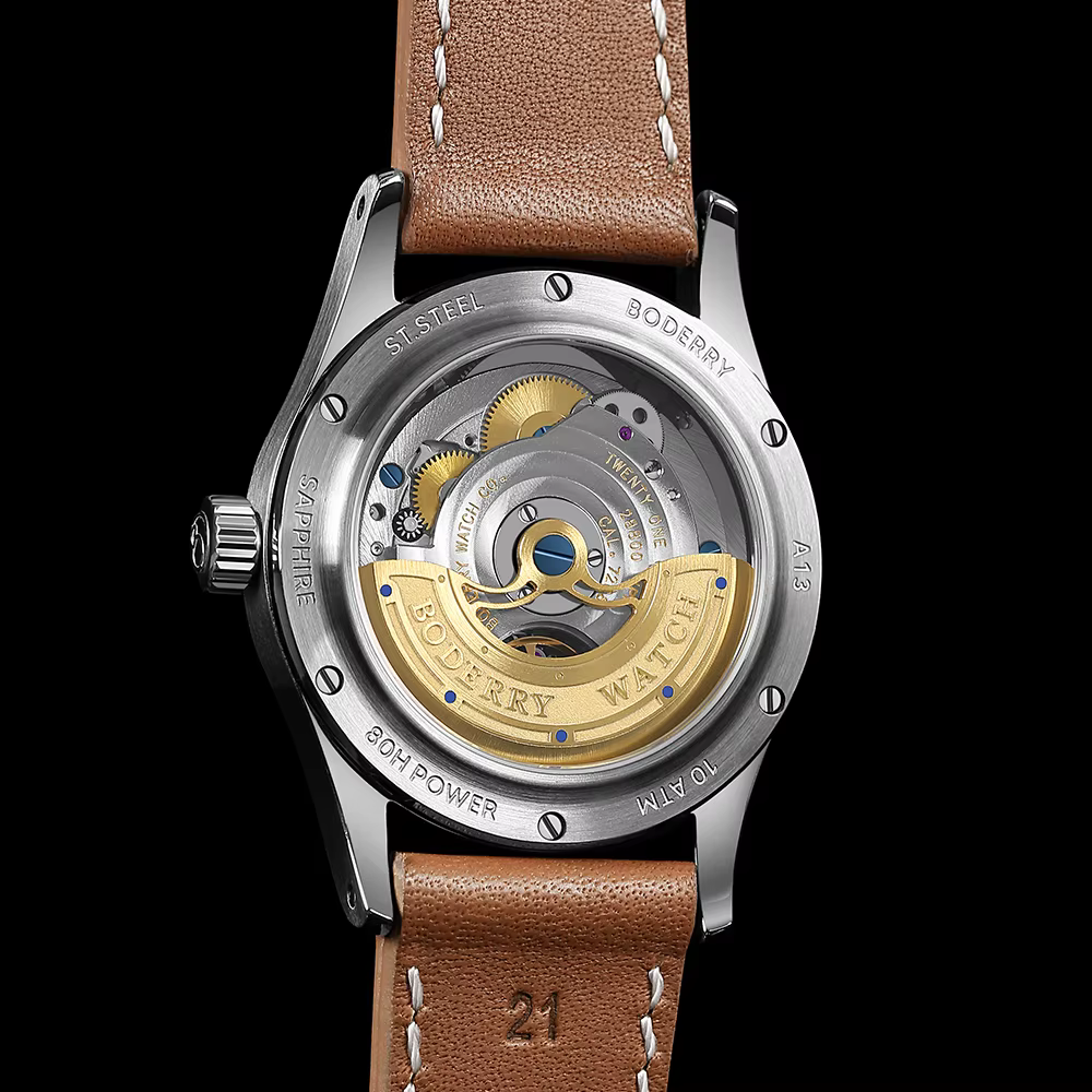 Boderry-Montre mécanique automatique vintage pour homme
