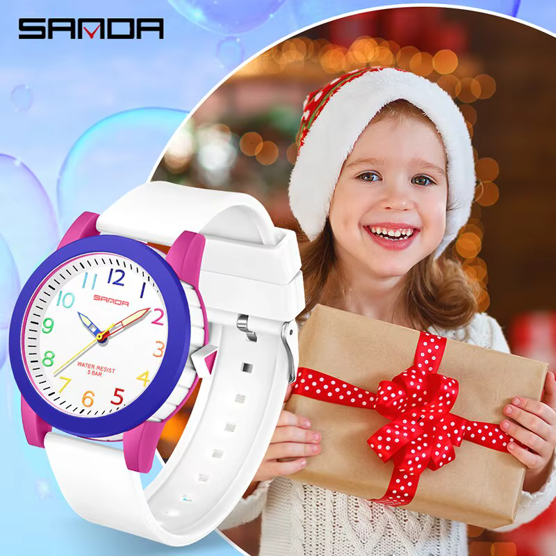 Montre-bracelet analogique à quartz en silicone pour femme