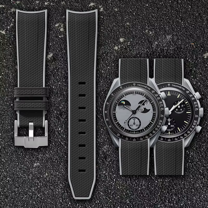 Pour Omega Swatch 20mm courbe Bracelet de montre Speedmaster MoonSwatch planète Snoopy