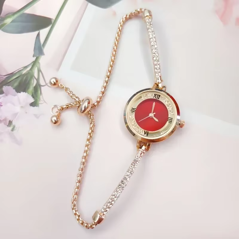 Montre de luxe pour femmes, bracelet fin en or, pour dames, horloge
