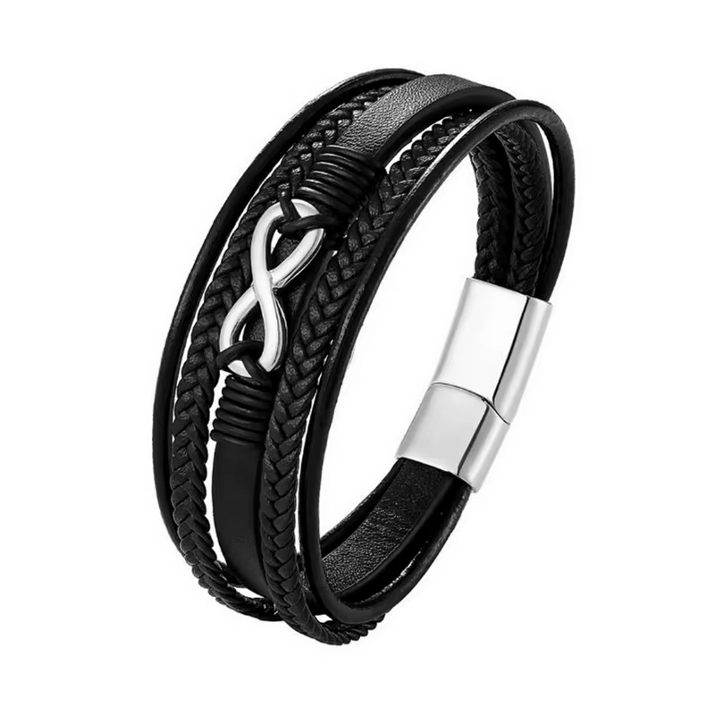 Bracelet en cuir multicouche pour homme