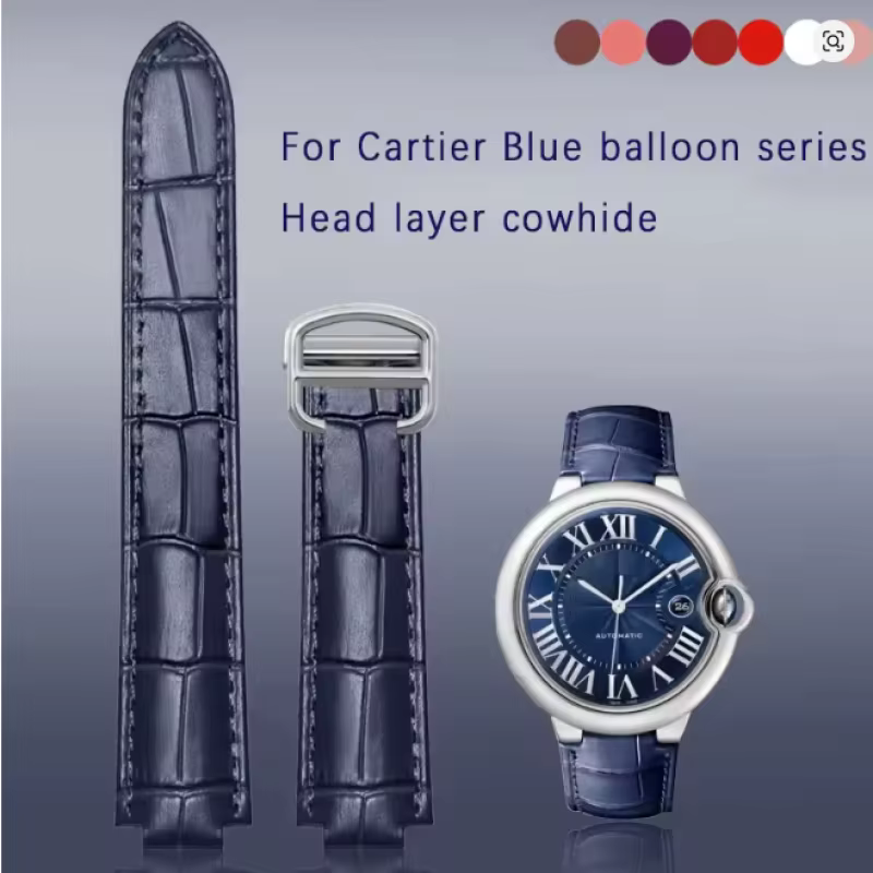 Cartier – bracelet de montre ballon bleu