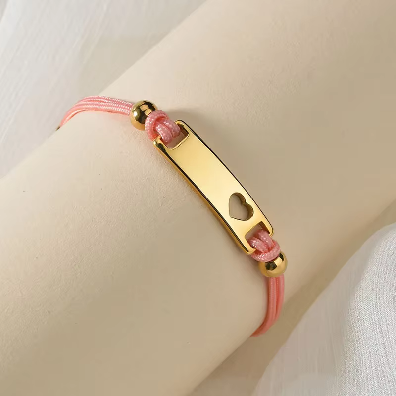 Bracelets personnalisés en corde colorée tressée, faits à la main, pour femmes, filles et garçons, bijoux cadeau pour enfants
