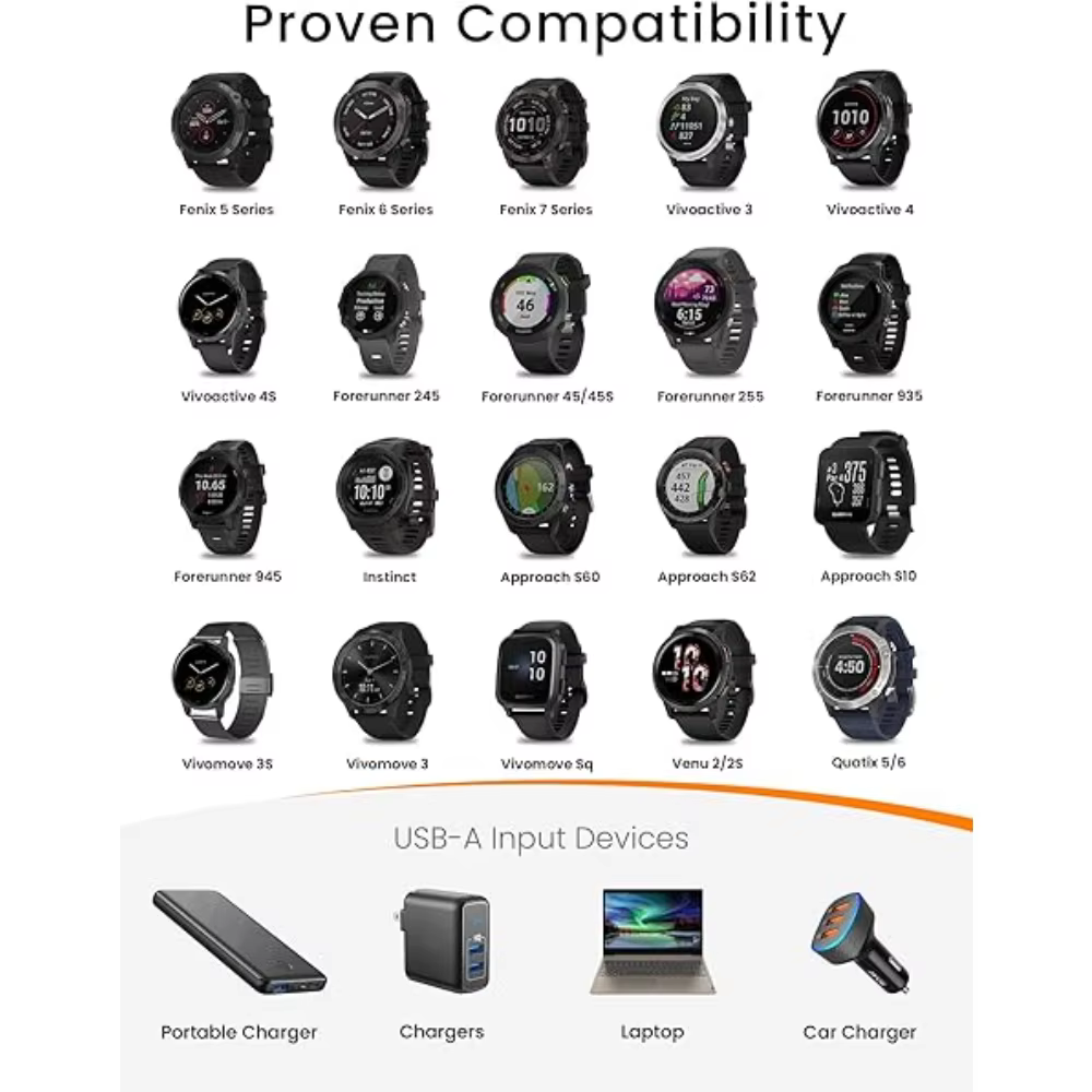 Chargeur pour montre intelligente Garmin Approach S10 S12 S40 S42 S50 S60 S62 S70