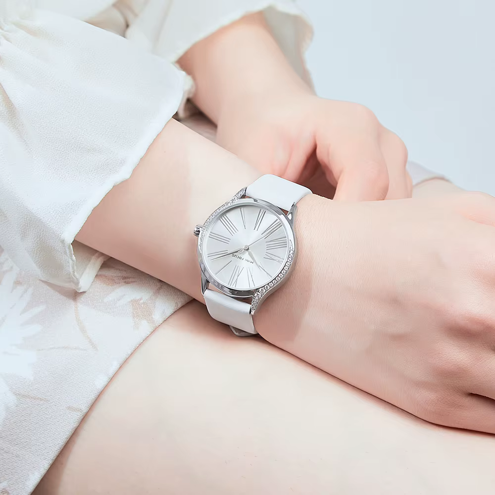 MINI FOCUS-Montre à Quartz Élégante avec Boîtier en Diamants pour Femme