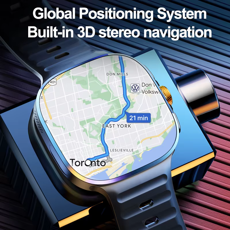 8GB + 128GB RAM 5G/4G Android 9.0 montre intelligente 2.4 pouces AMOLED 2100mah batterie 900W caméra GPS WIFI Google APPS télécharger Smartwatch