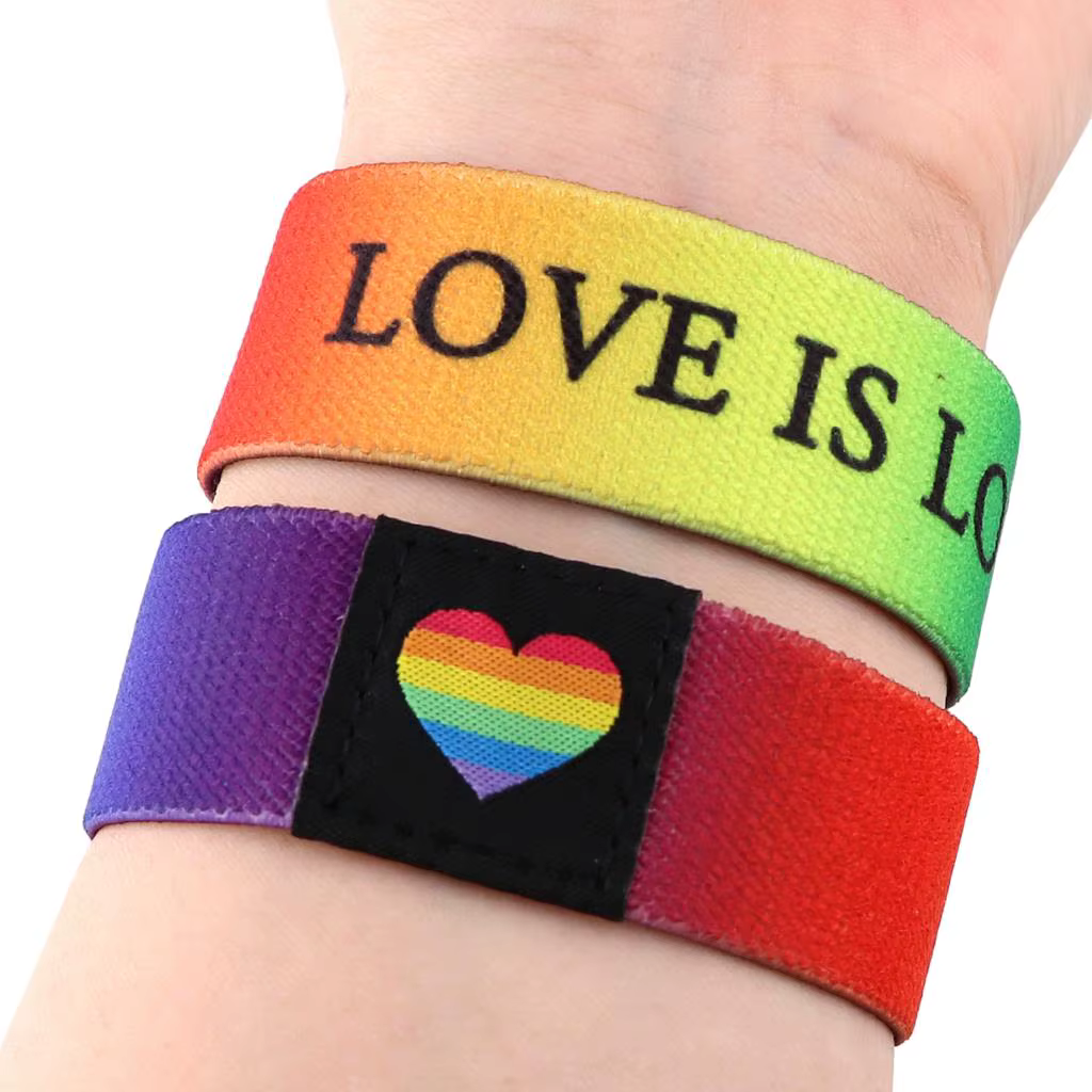 Bracelet arc-en-ciel en polyester