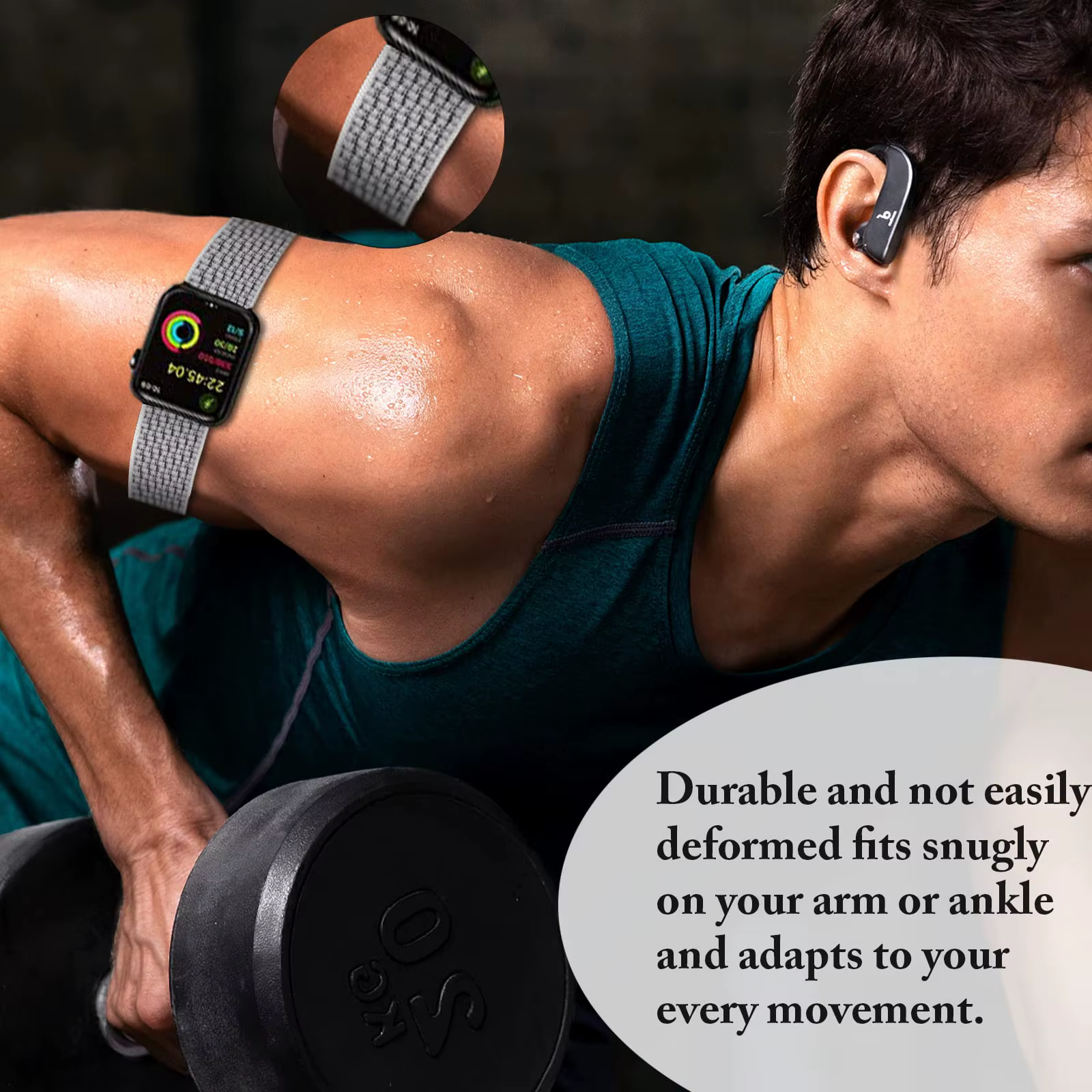 Bracelets de cheville/bras de sport compatibles avec Apple Watch 49 mm 45 mm 44 mm 42 mm 41 mm 40 mm 38 mm