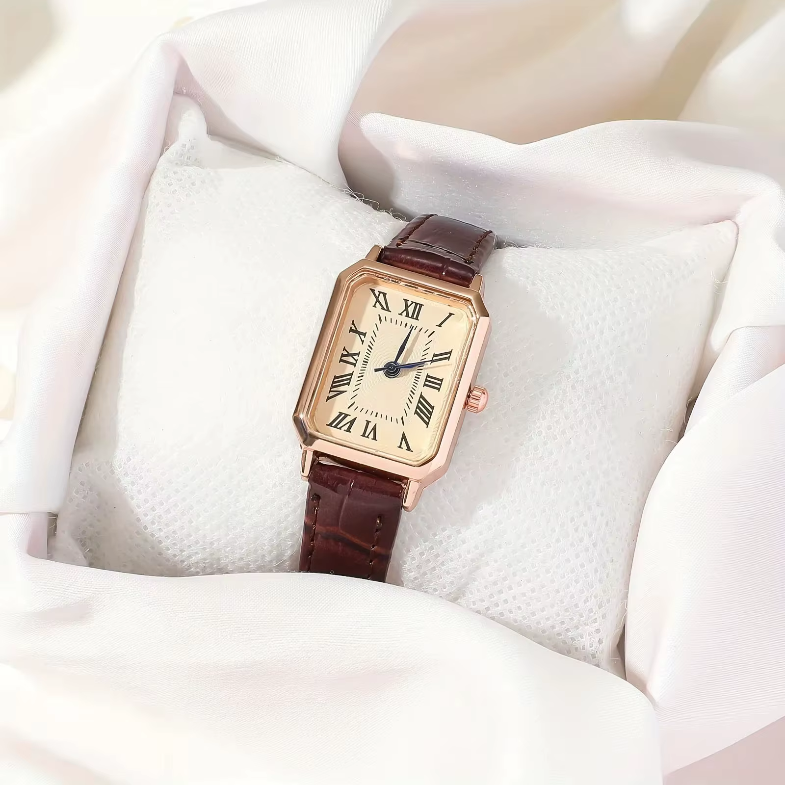 Montre à Quartz à pointeur rectangulaire décontracté