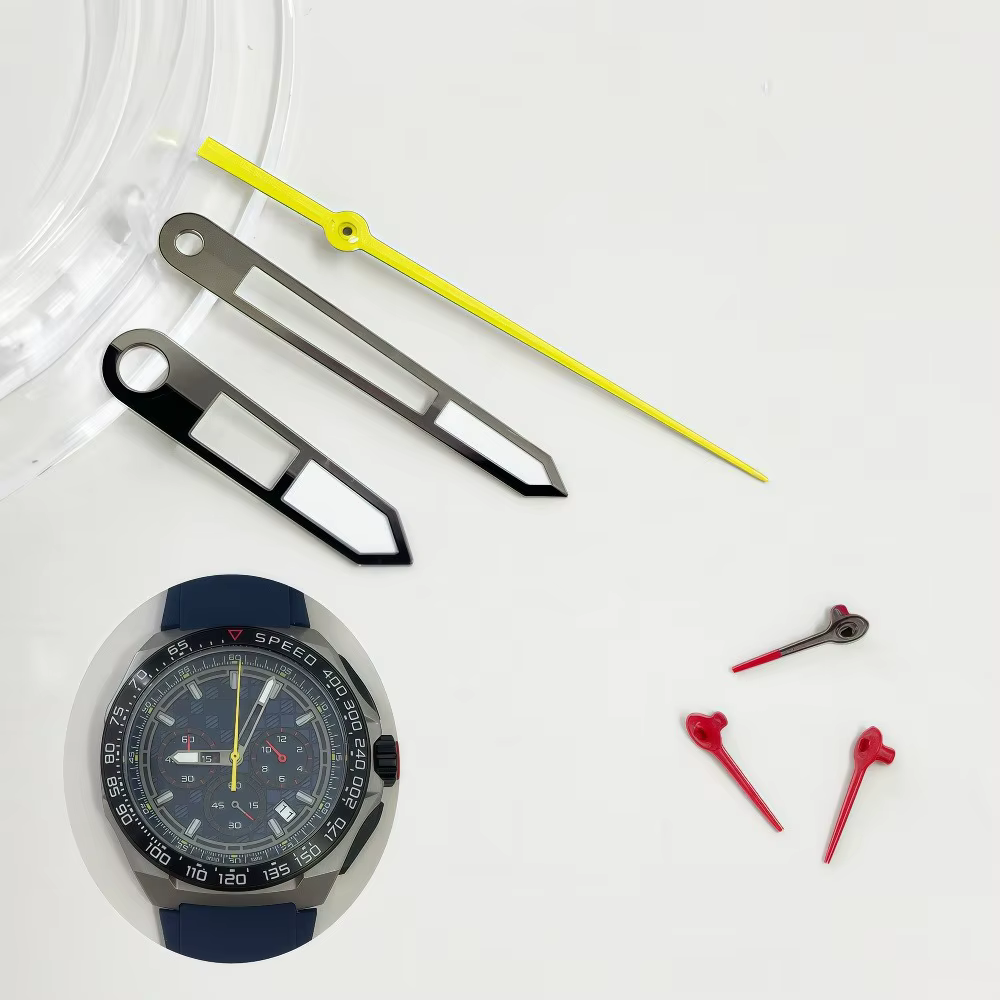 Kit d'aiguilles de montre lumineuses vertes VK63 - Aiguilles rouges