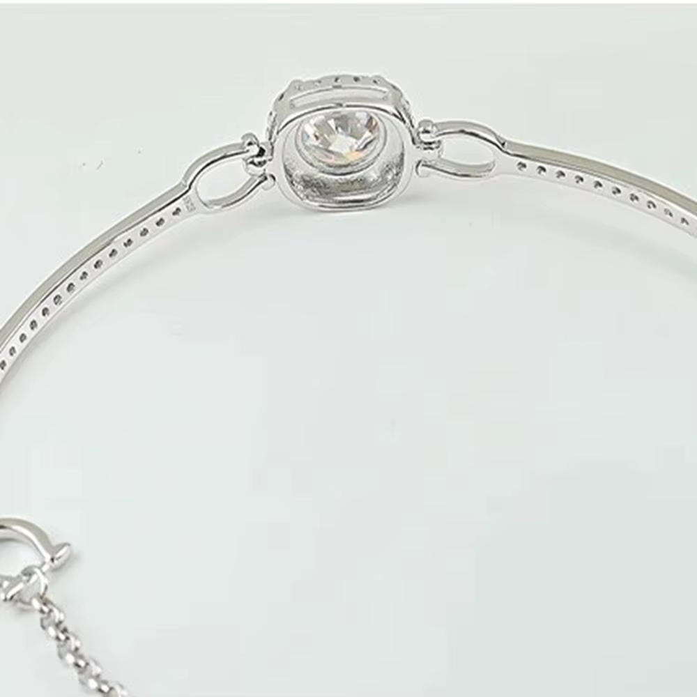 Vinregem VVS1 3EX D couleur coupe ronde 1-2 CT réel Moissanite diamants chaîne Bracelets 925 en argent Sterling bijoux fins en gros