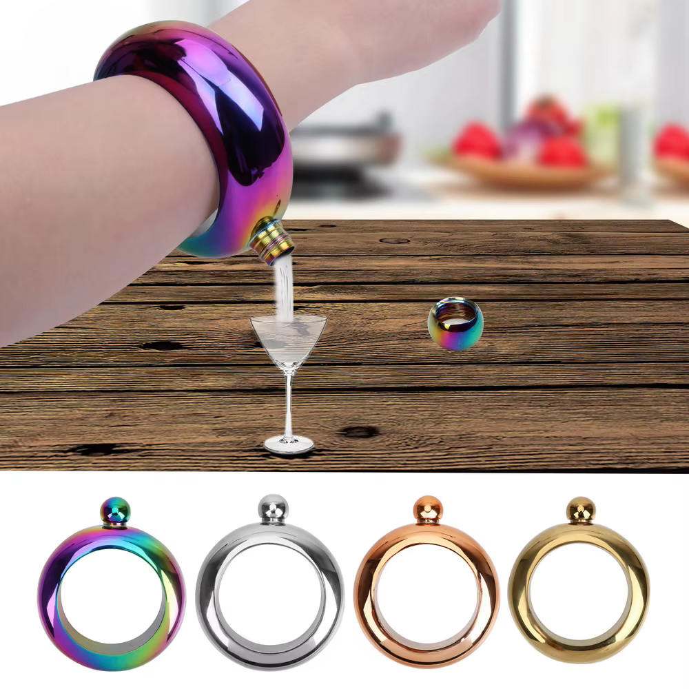 Bracelet rond élégant pour bouteille de vin, d'extraction de hanche chic, accessoires pour boissons, whisky et certifiée, 3.5 oz