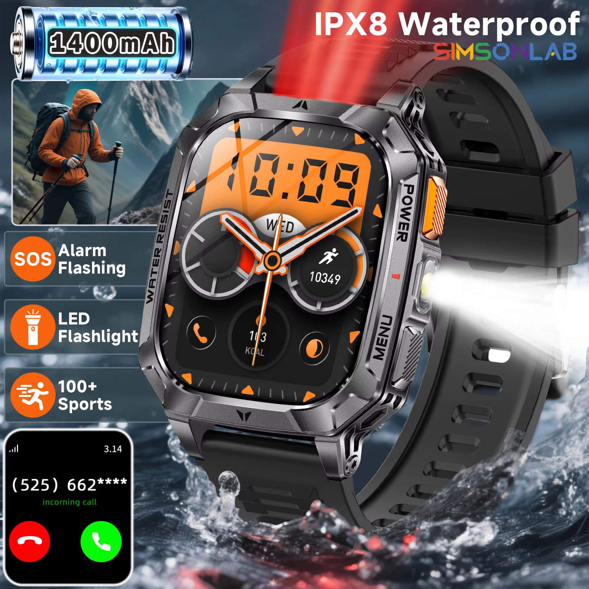 Nouvelle montre connectée avec batterie de 1400 mAh