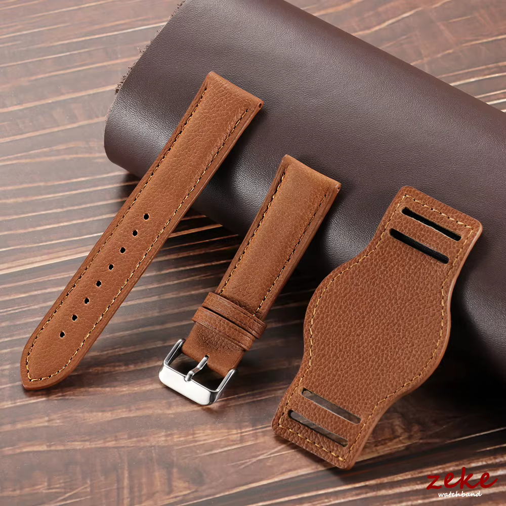 Bracelet en cuir de veau véritable pour Fossil pour Seiko 18mm 20mm 22mm