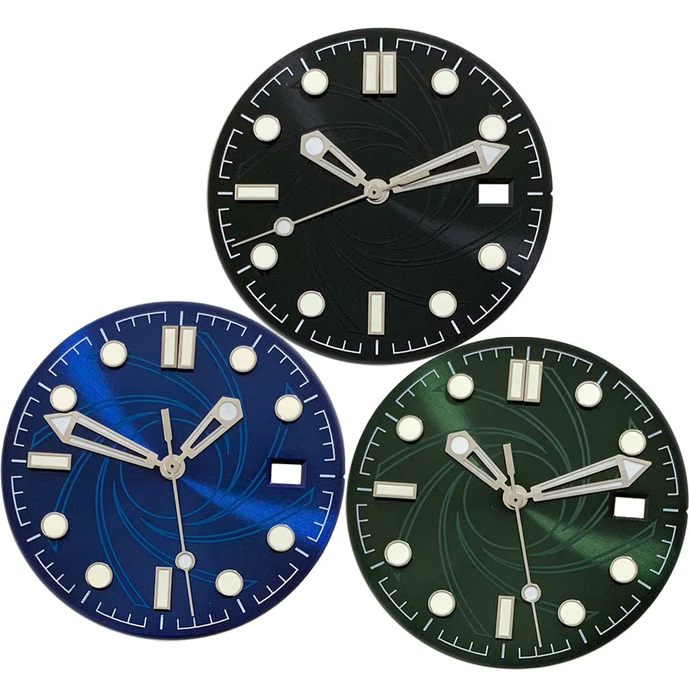 Cadran de montre lumineux vert 31 mm pour mouvement NH35