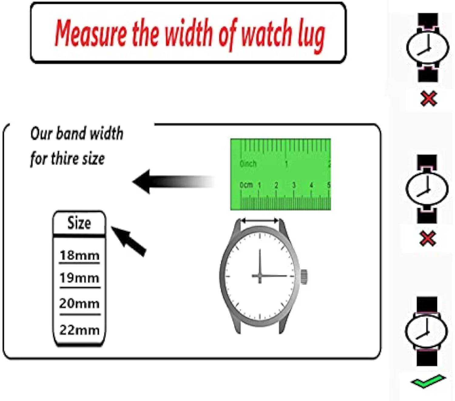 Bracelet de montre en maille d'acier inoxydable
