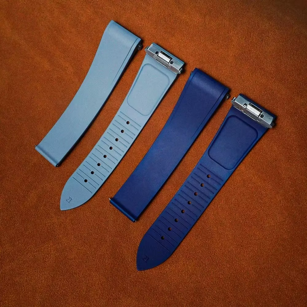 Bracelet de montre en caoutchouc adapté pour Cartier Santos FKM
