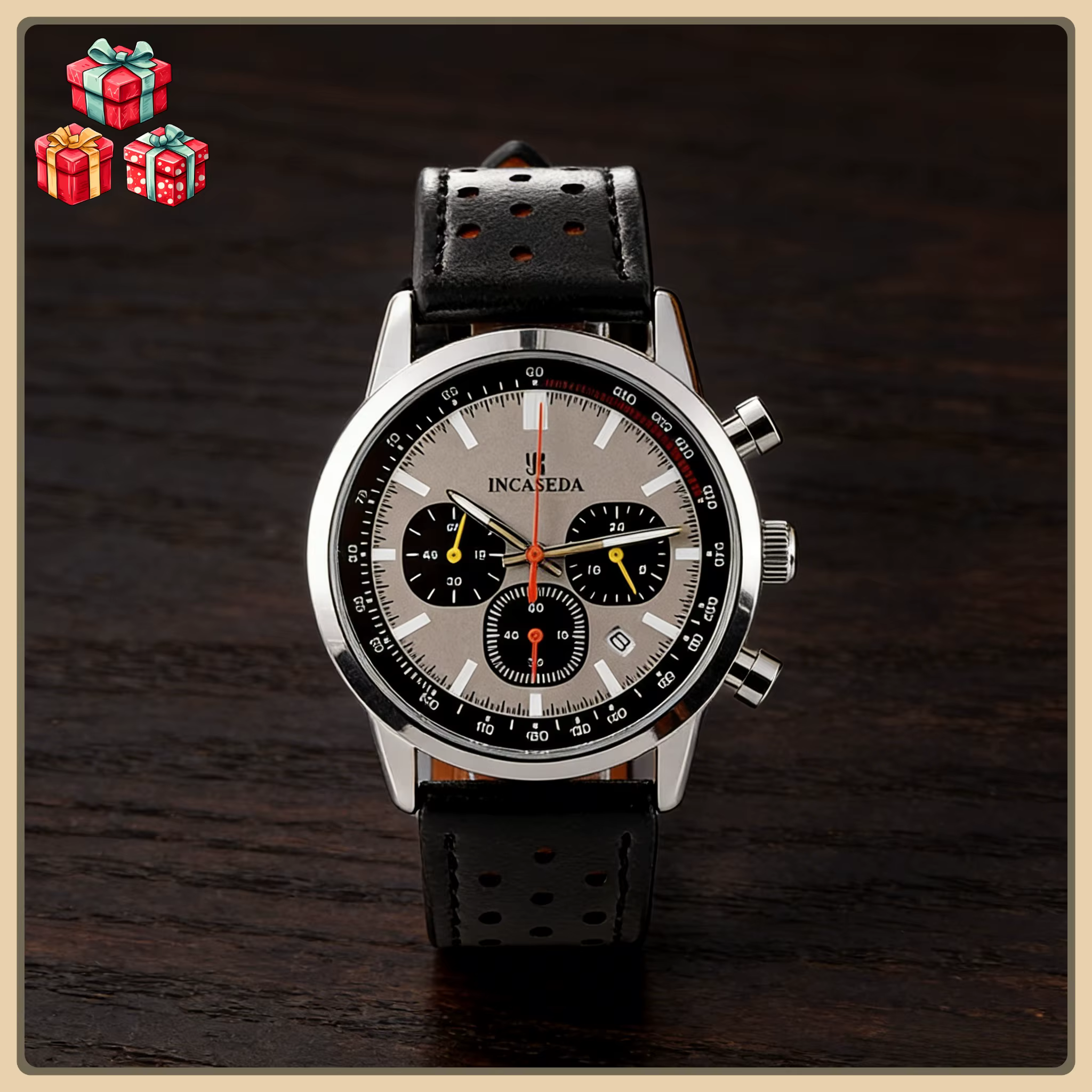 Montre chronographe sportive étanche à quartz lumineuse