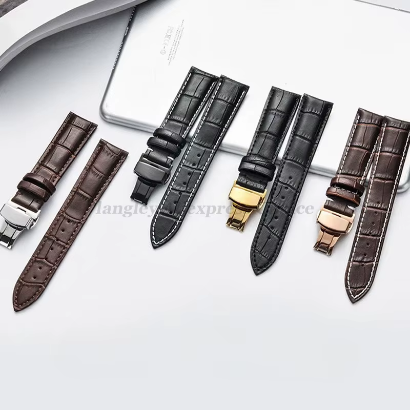 Bracelet de montre en cuir véritable avec boîte