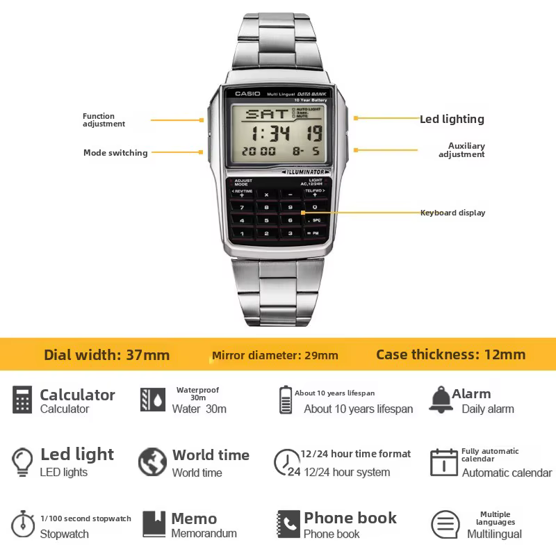 Montre de sport numérique multifonctionnelle étanche pour homme