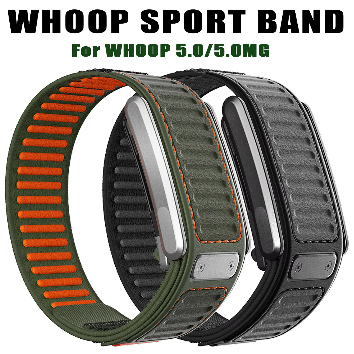 Bracelet de sport en nylon et silicone de luxe pour Whoop 5.0 one+Peak