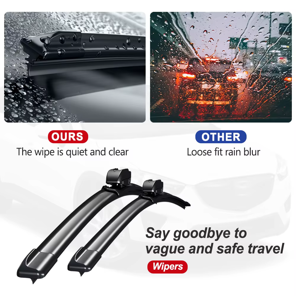 Balais d'essuie-glace avant silencieux et durables compatibles avec Jeep Wrangler TJ 1997-2006 1998 1999, accessoires de pare-brise de voiture