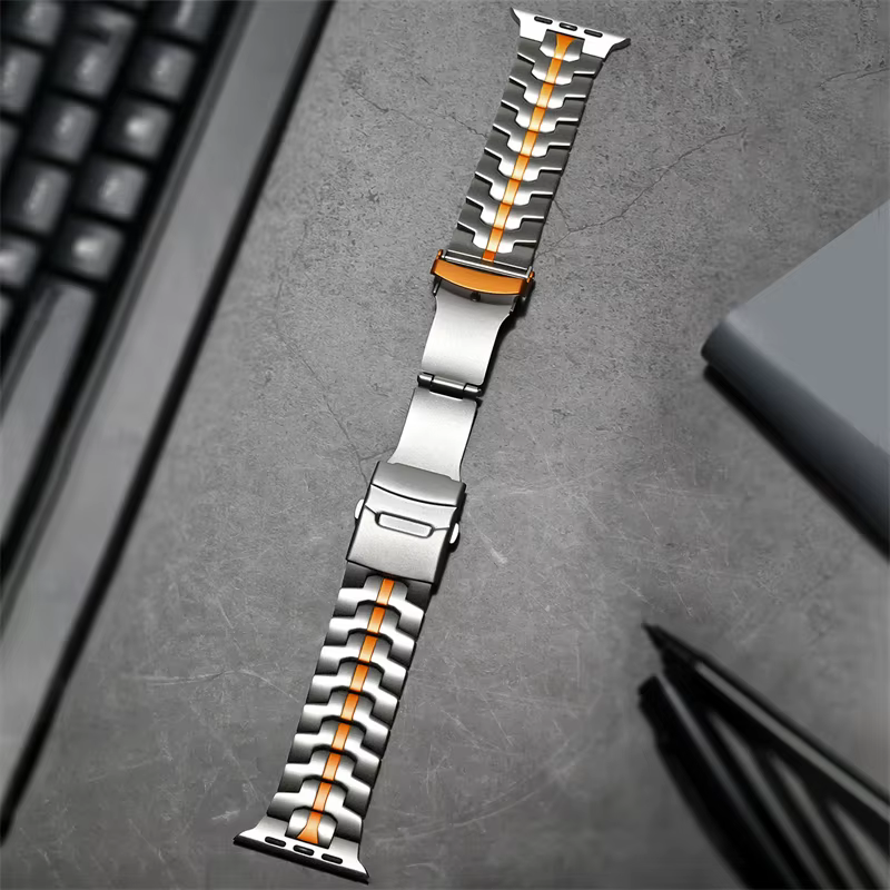 Bracelet en acier inoxydable pour Apple Watch série 11 10 9 8 SE 3 46mm 45mm 42mm 44mm