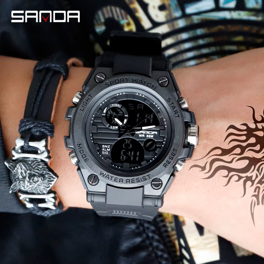 SANDA montre de Sport militaire montres pour hommes armée étanche