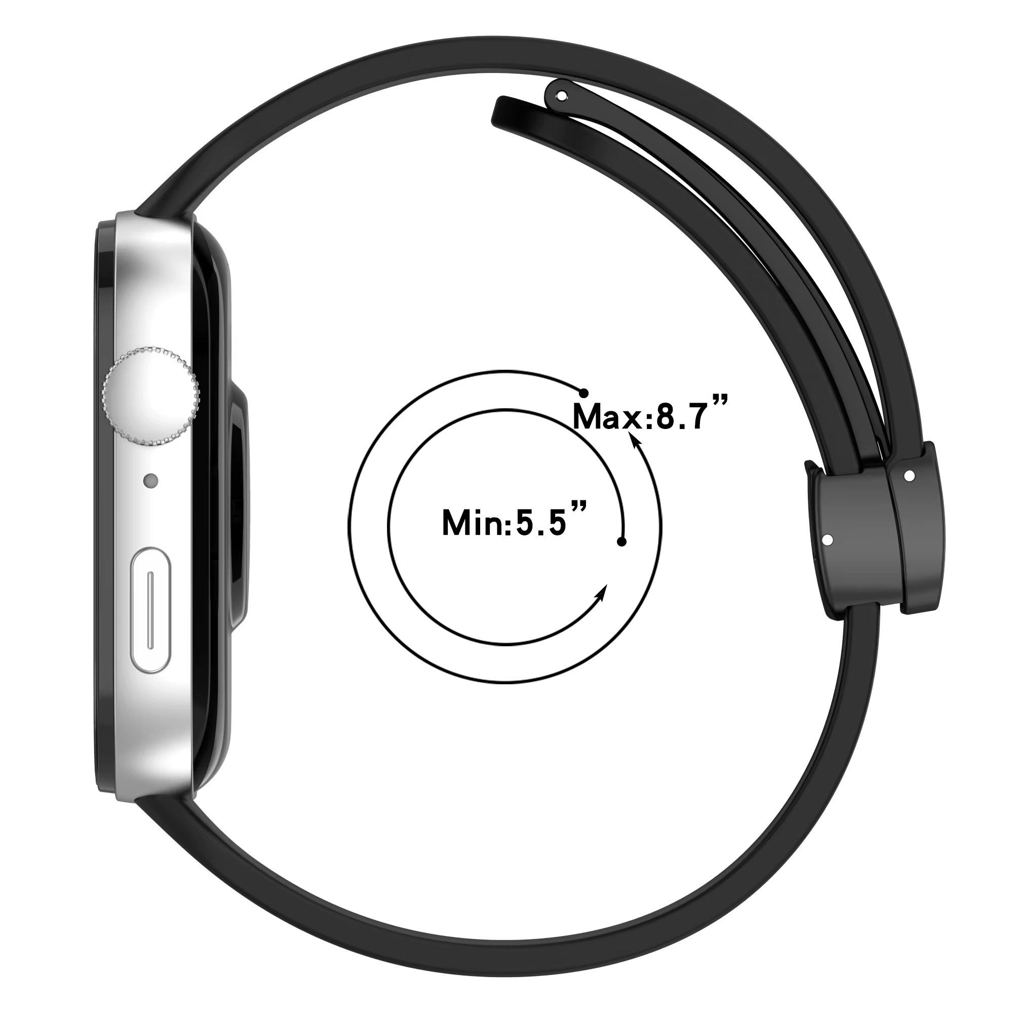 Bracelet magnétique en silicone pour montre connectée Huawei Watch Fit 5 Pro