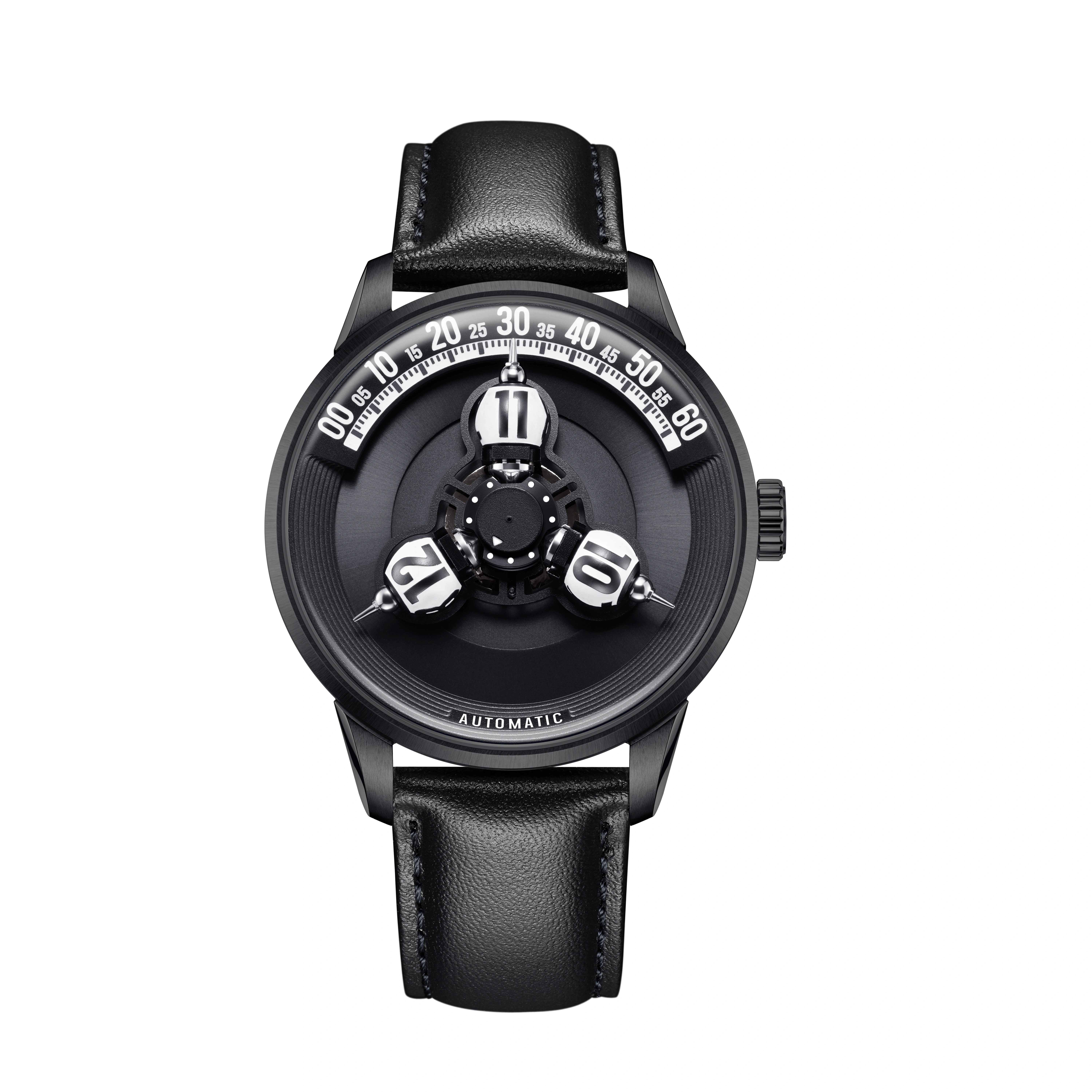Montre mécanique de luxe pour homme Vortichron 41 mm, mouvement Miyota 8215, cadran sphérique à motif étoilé, saphir luminescent, étanche 50 m