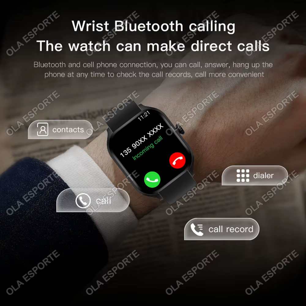 Montre intelligente pour Android IOS montres 2.01 pouces HD affichage Bluetooth appel Message alerte musique sport Mode Smartwatch hommes femmes cadeau