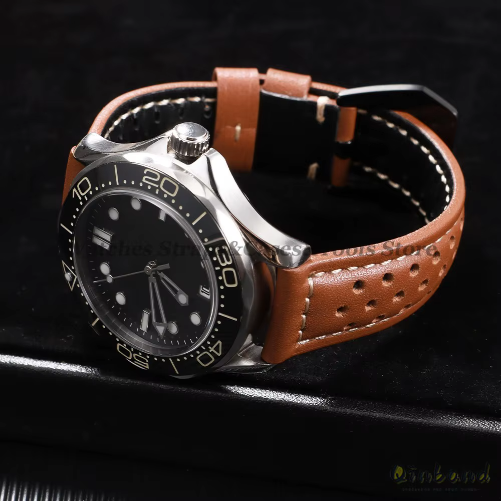 Bracelet de montre en cuir de vache respirant fait à la main 18mm 20mm 22mm 24mm 26mm pour Panerai pour Omega