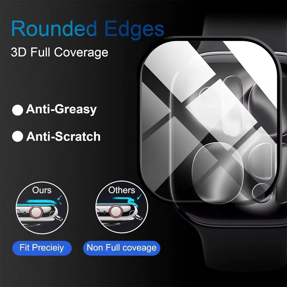 Pour Apple Watch 11 42mm 46mm Film de verre souple 3D HD sans bulles Anti-poussière résistant aux rayures iWatch série 10 11 protecteur d'écran