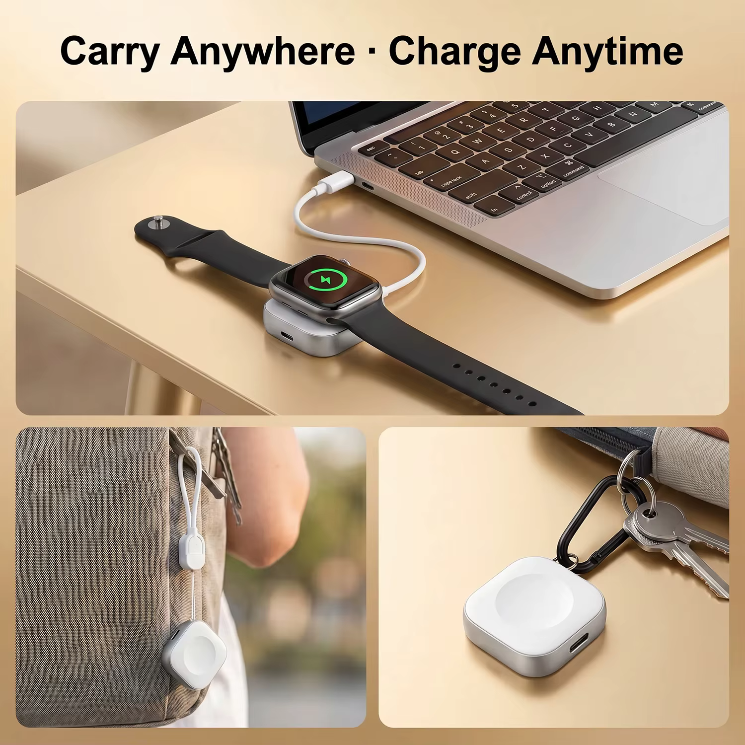 Chargeur de montre sans fil magnétique portable Type C 8 broches