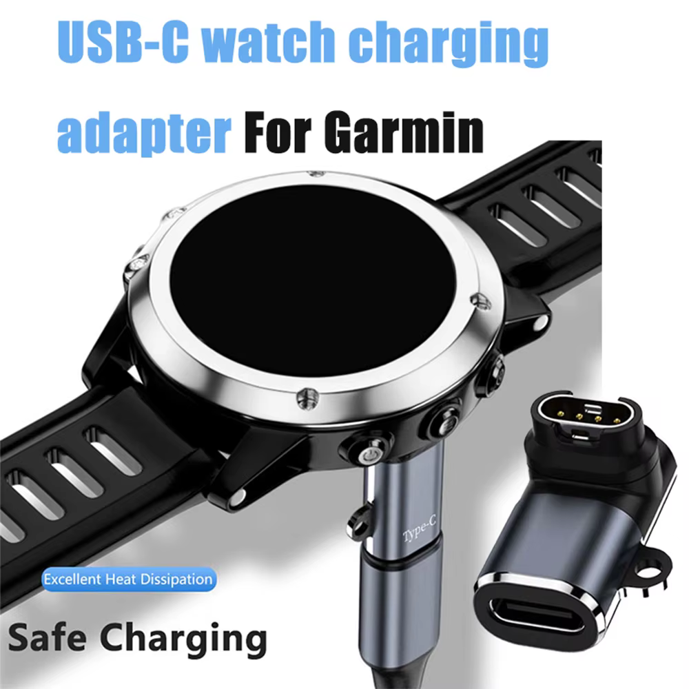 Adaptateur de câble de charge pour Garmin Fenix 8 7 7S 7X 6S 6 Forerunner 955 965 Quatix Chargeur USB-C