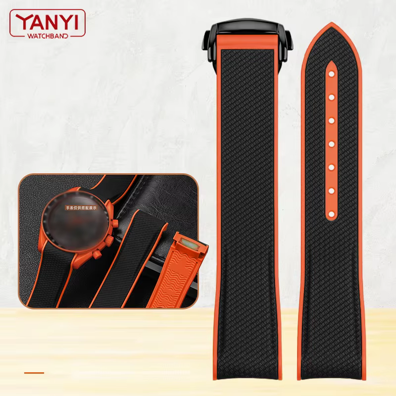 Bracelet de montre en caoutchouc Orange
