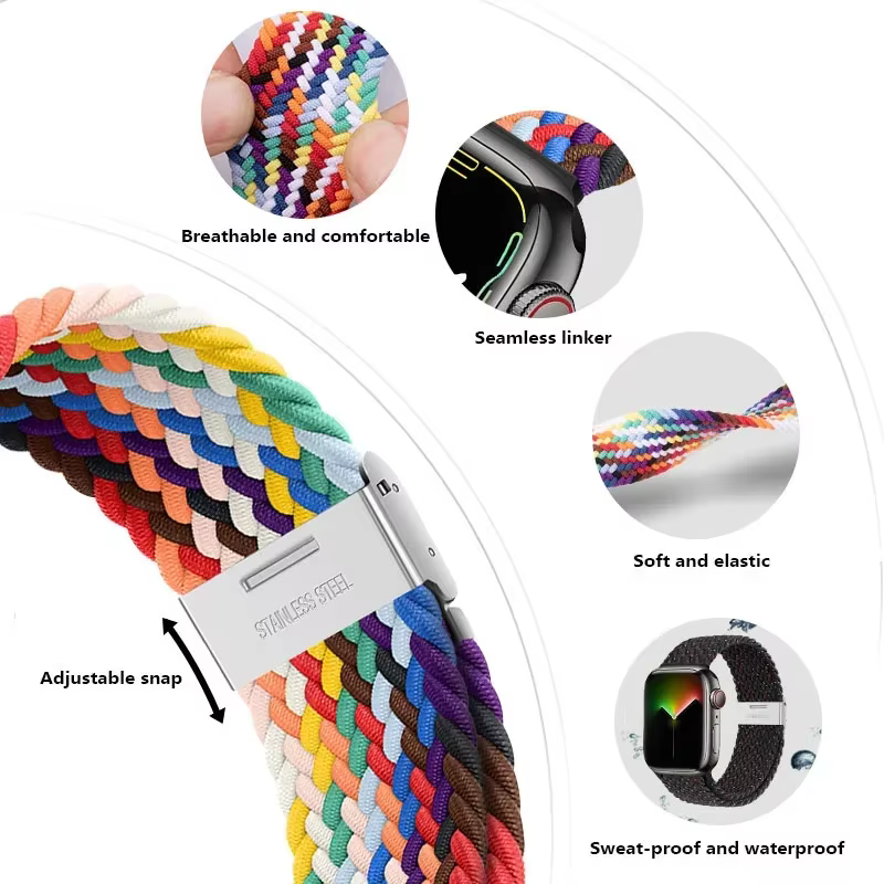 Nouveau Bracelet en Nylon arc-en-ciel