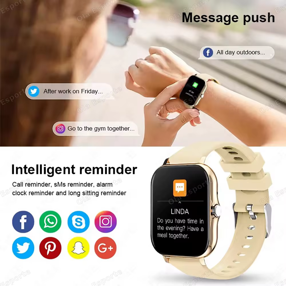 Nouvelle montre intelligente 2.01 pouces HD affichage réponse faire appel Message vue Modes sportifs smartwatch bricolage cadran prévisions météorologiques hommes femmes
