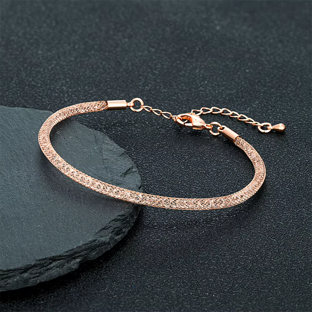 Bracelet ajustable en maille de cristal tendance pour hommes et femmes