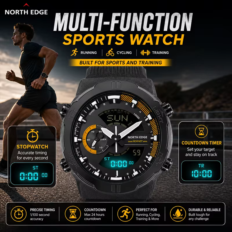 Montre numérique pour homme NORTH EDGE HORNET 2026